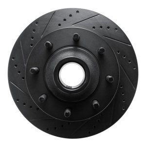 Ford F-350 Super Duty Brake Rotor (1) - Front Left - R1 Concepts - Drilled & Slotted - Black - `03-`05